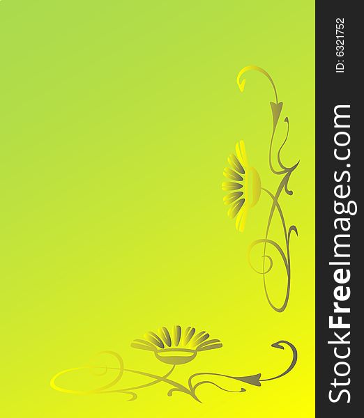 Vegetative graphic element on a color background. Vegetative graphic element on a color background