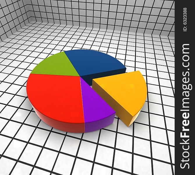 3d diagram with grid background. 3d diagram with grid background