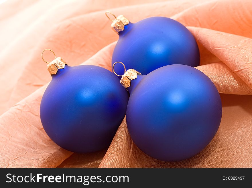 Blue ball - beautiful christmas decoration. Blue ball - beautiful christmas decoration