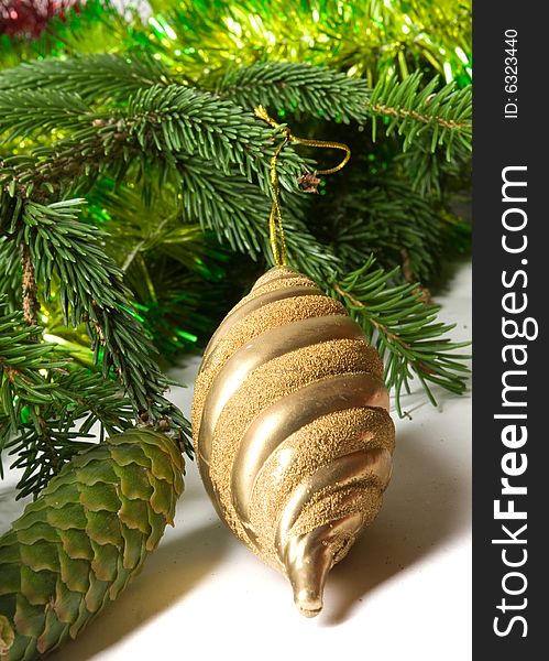 Christmas composition with fir cones