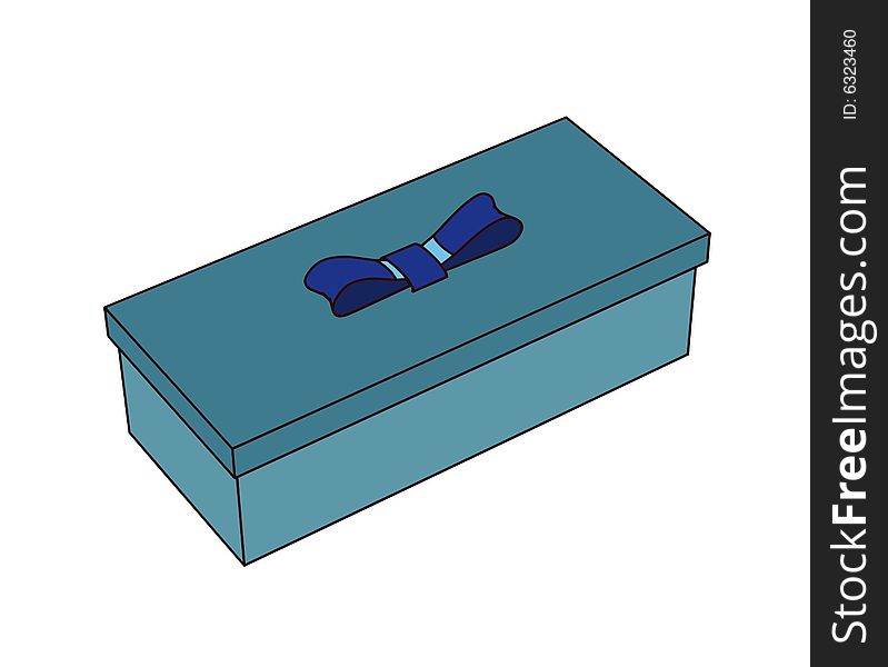 Little blue gift box - 3d isolated illustration (with vector EPS format)