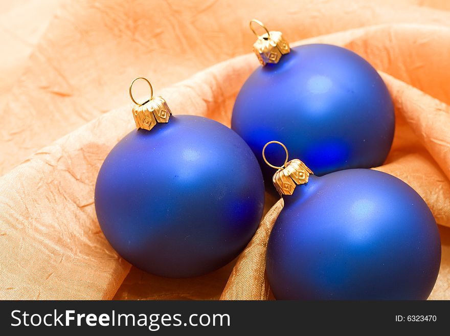 Blue ball - beautiful christmas decoration. Blue ball - beautiful christmas decoration