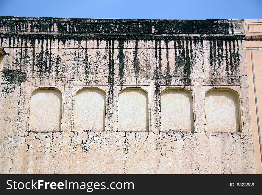 Details of the wall of a palace in India