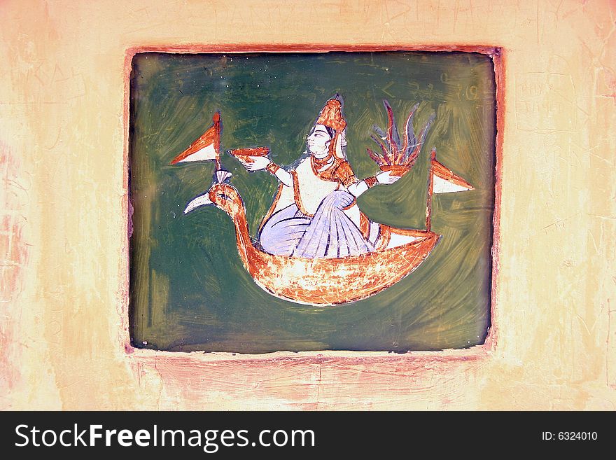 Painting with zodiac sign of an observatory in India