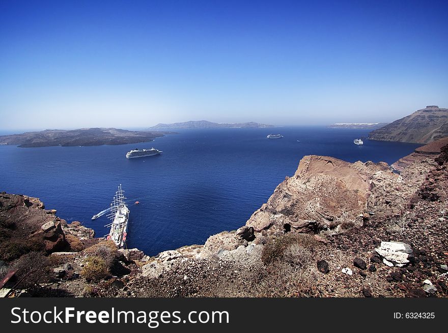 A very nice landscape view in Santorini, Greece. A very nice landscape view in Santorini, Greece