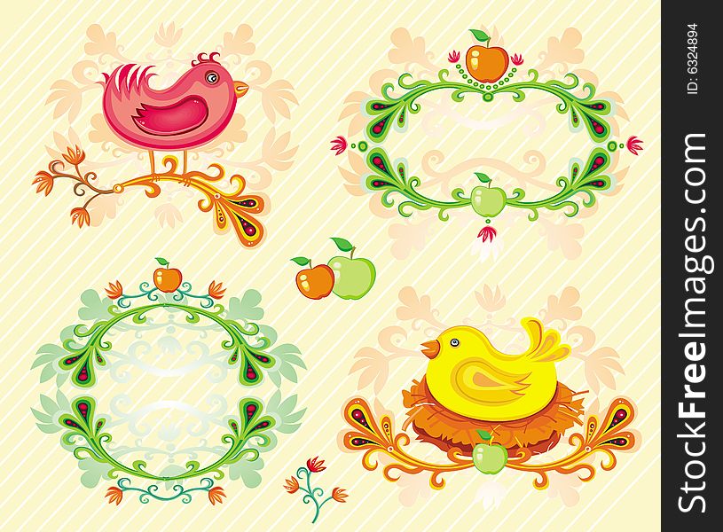 Colorful set of Autumn design elements. To see similar, please VISIT MY GALLERY.