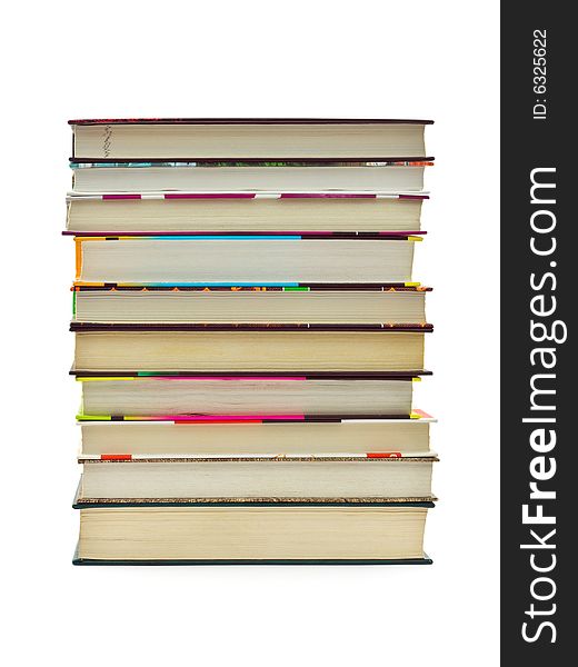 Stack of books isolated on white background