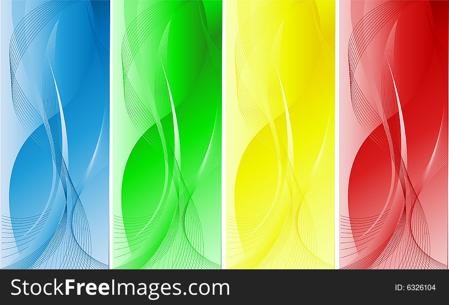 Vertical vector backdrop in four different colors
