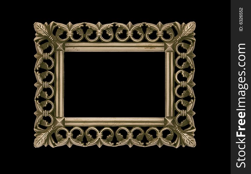 Empty Antique Frame Isolated Black