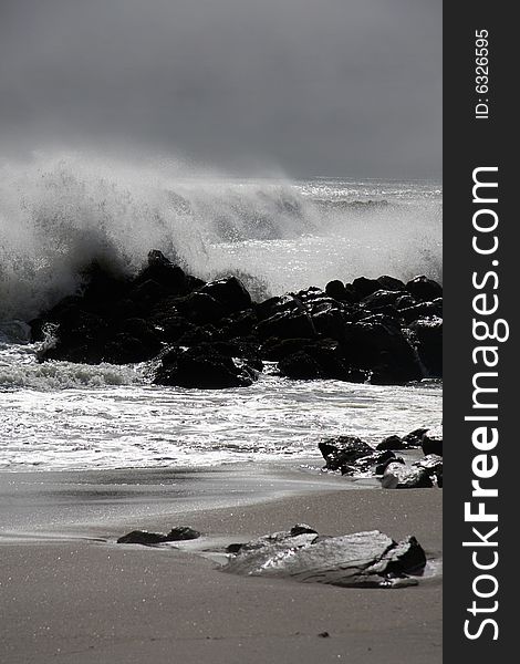 The ocean at the seashore near Cape Cross - Namibia. The waves were smashing the seashore, leaving you breathless. The ocean at the seashore near Cape Cross - Namibia. The waves were smashing the seashore, leaving you breathless.