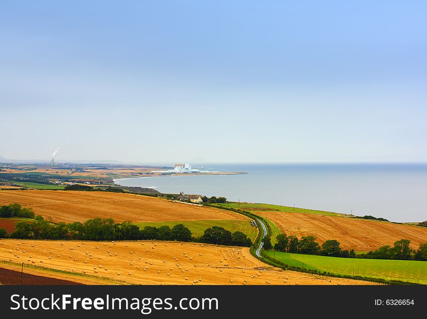 Scottish landscape with power station in the background