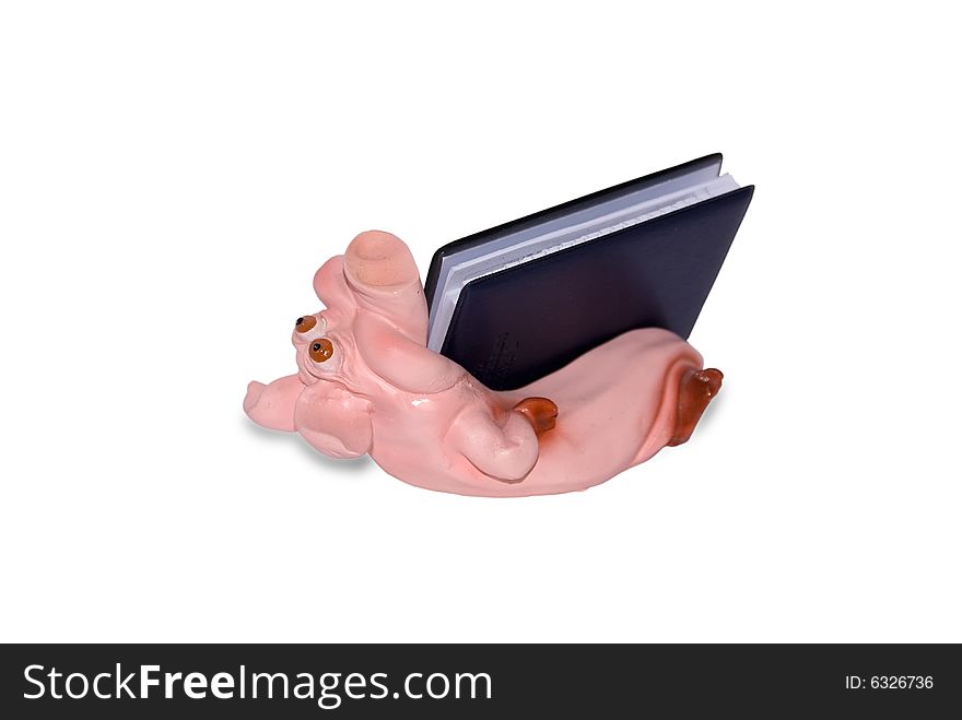 Support for a notebook in the form of a pig