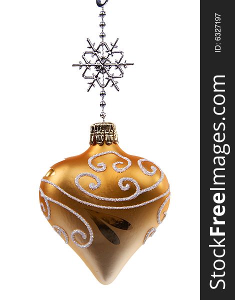 Christmas bauble on a white background