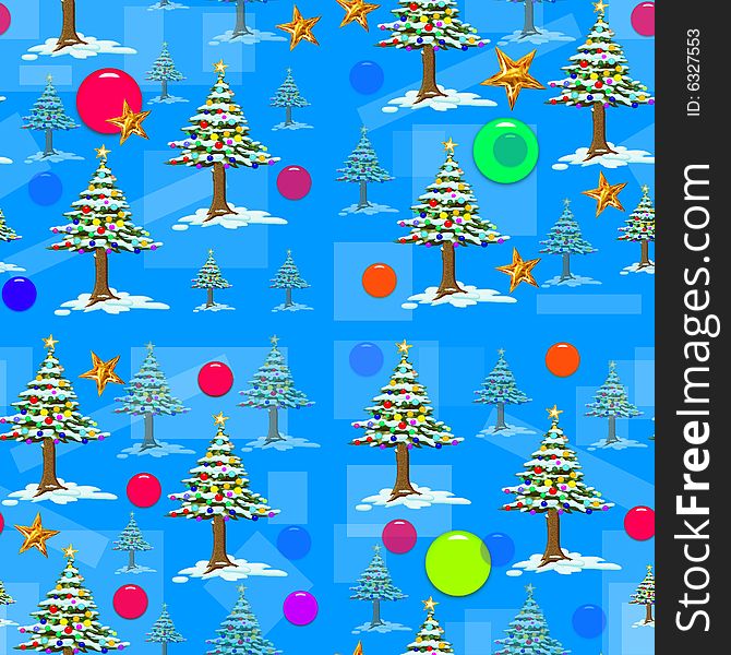 Decoration seamless christmas tile with christmas trees and other. Decoration seamless christmas tile with christmas trees and other