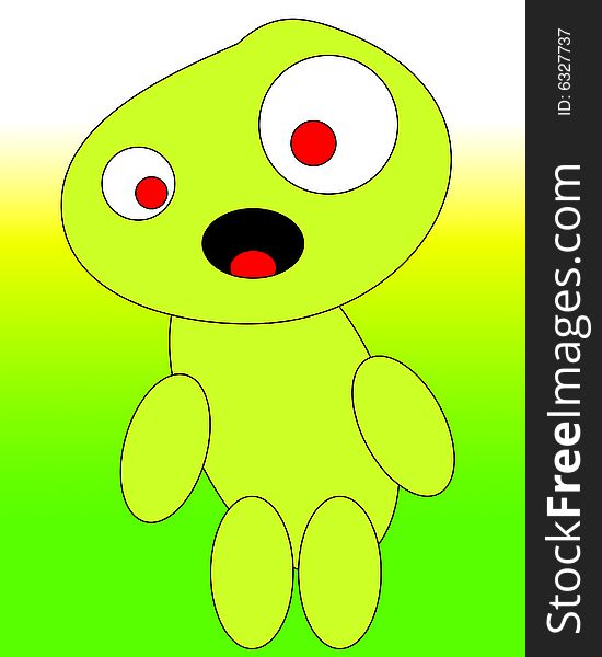 A very cute and cuddly little cartoon monster. A very cute and cuddly little cartoon monster.