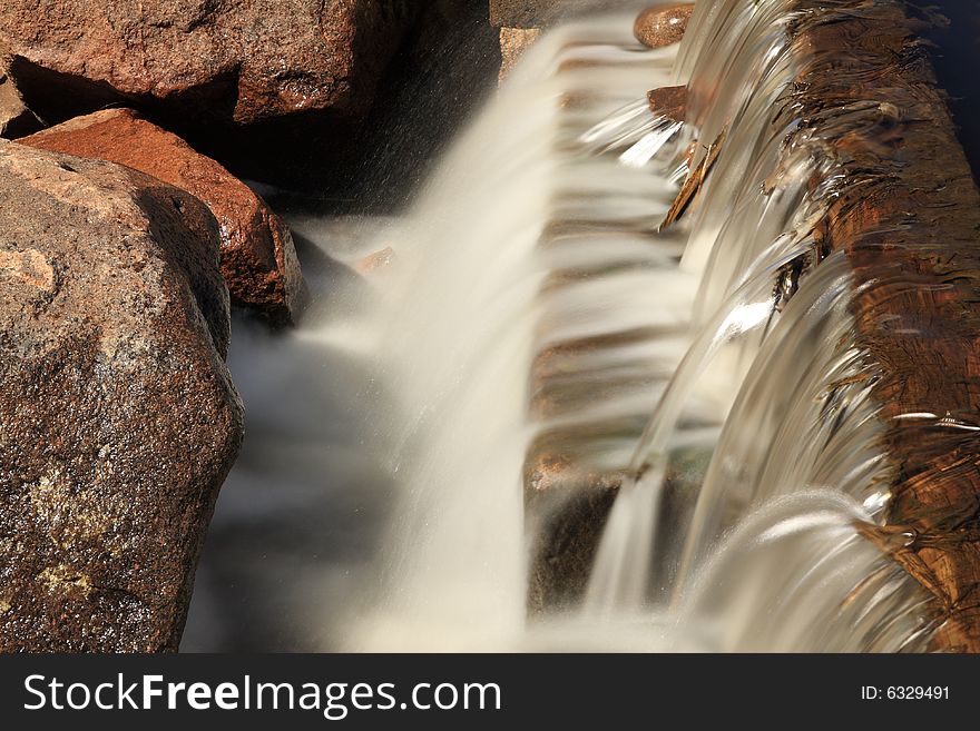 Flowing water close up using long exposure