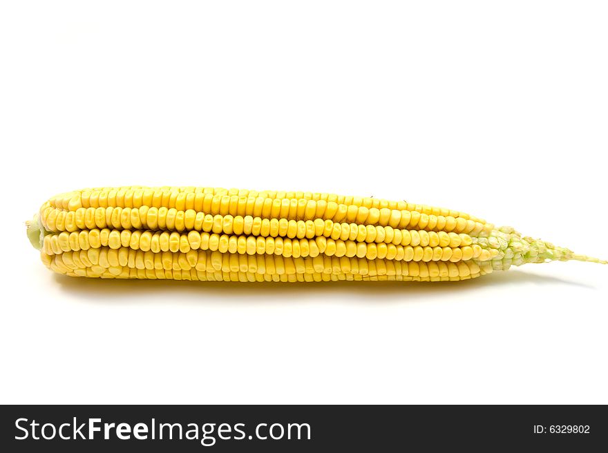 Fresh yellow corn isolated on white