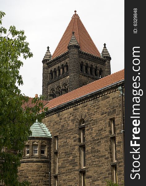 Tall brick structure with clay tiled roof. Tall brick structure with clay tiled roof