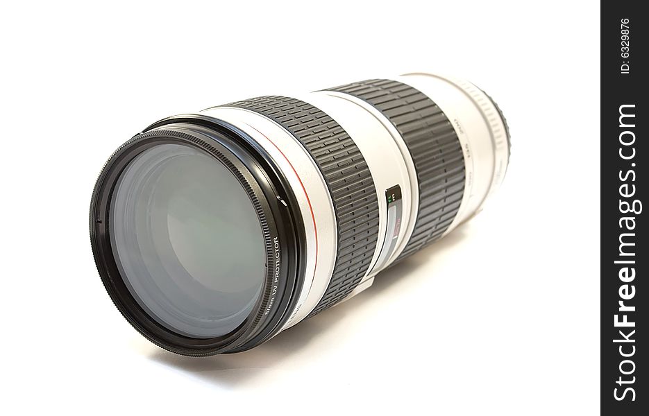 Digital camera lens isolated on white