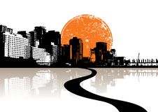 City Reflected In Water. Vector Stock Photo City Reflected In Water. Vector Stock Photo