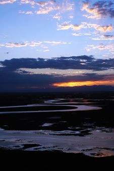 Sunrise Of Bayanbulak Grassland Royalty Free Stock Photography Sunrise Of Bayanbulak Grassland Royalty Free Stock Photography