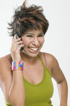 Woman Talking By Cell Phone Royalty Free Stock Photos Woman Talking By Cell Phone Royalty Free Stock Photos