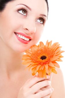 Young Woman With Flower Royalty Free Stock Photography Young Woman With Flower Royalty Free Stock Photography