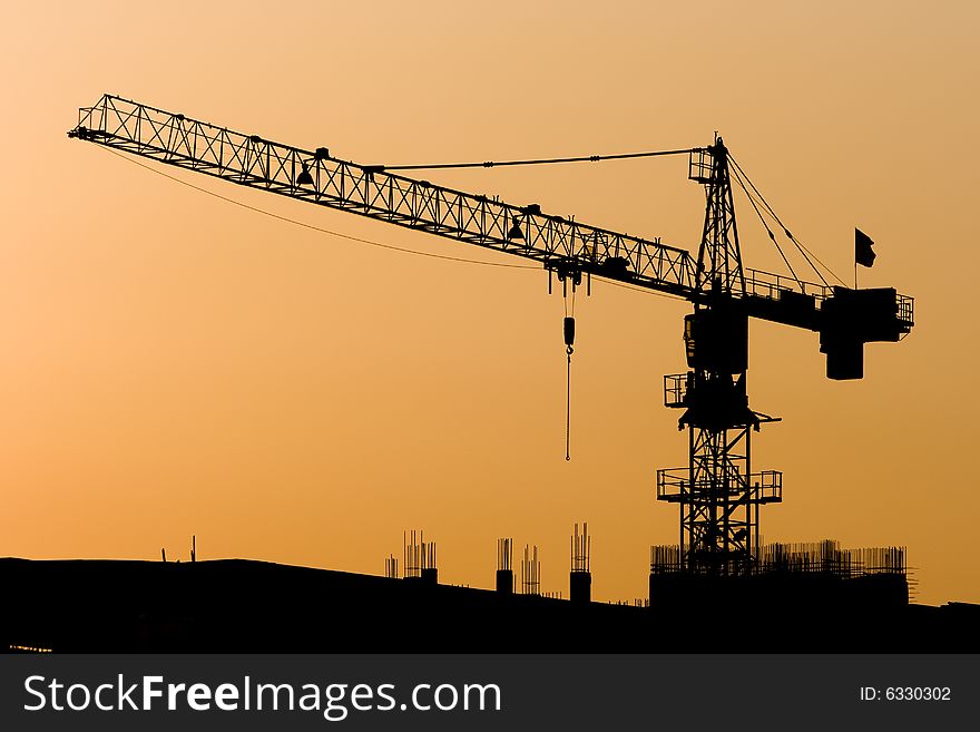 High Cranes and structure  at sunset. High Cranes and structure  at sunset.