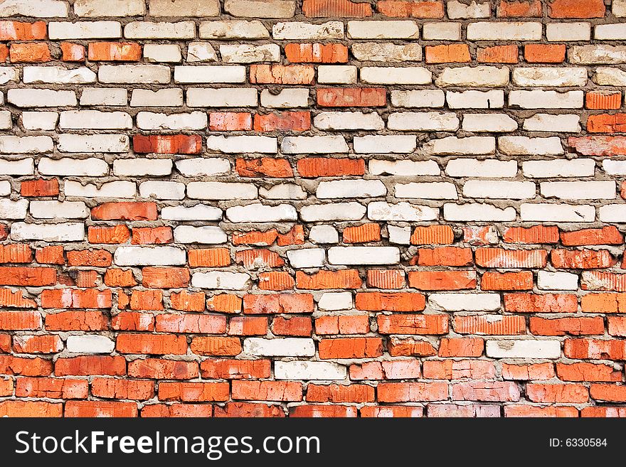 Red - white brick background