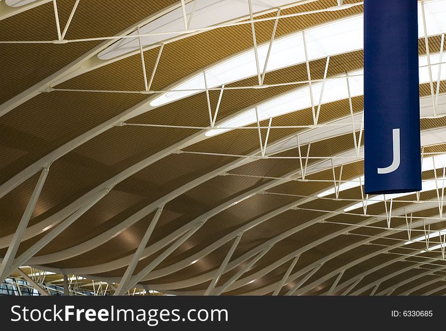 Shanghai Pudong Airport - new terminal. Special desing of roof, shaped like wave.