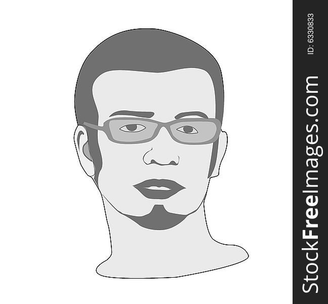 Vector image of man with glasses