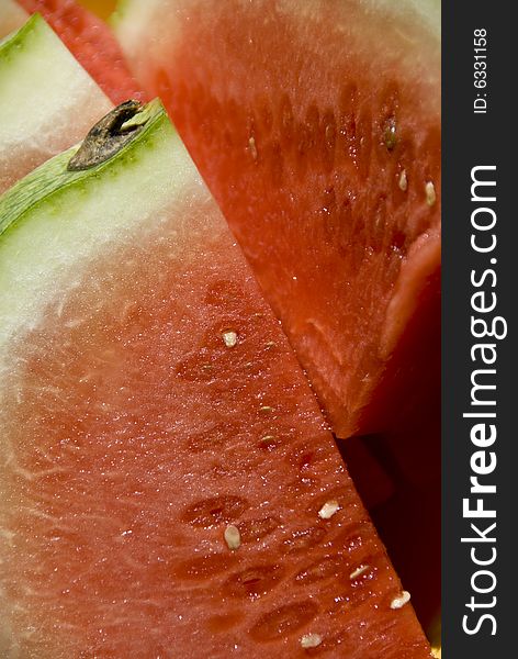 Closeup of a watermelon slice. Closeup of a watermelon slice