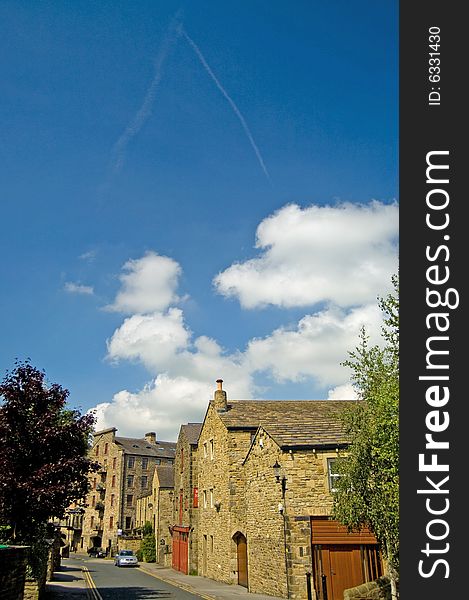 Yorkshire town houses at skipton in england. Yorkshire town houses at skipton in england