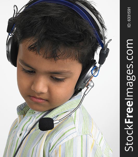 Indian Boy Wearing Head Phone