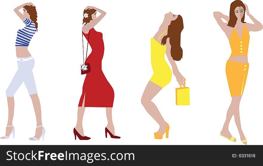 Vector fashion girls for your design