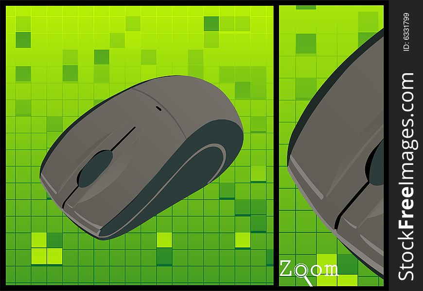 Wireless mouse on white isolated background