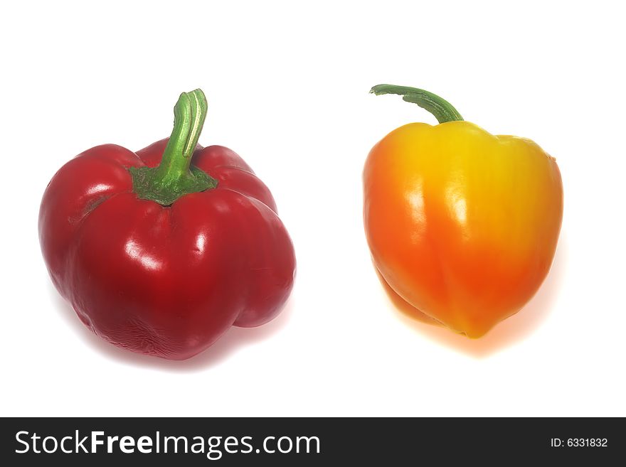 Two Color Capsicum Isolated