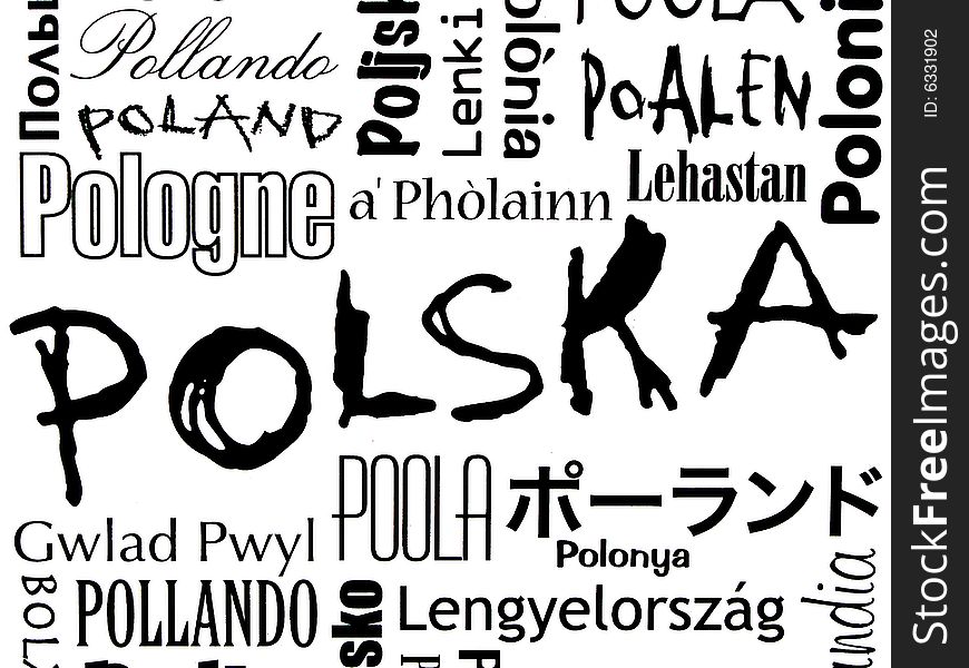 Word Poland in foreign languages. Word Poland in foreign languages