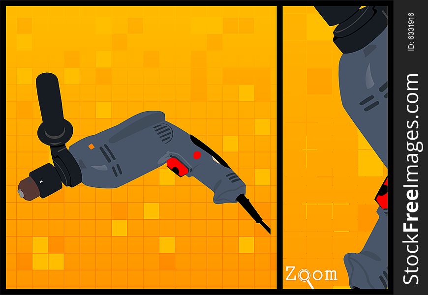 Drill machine on isolated background