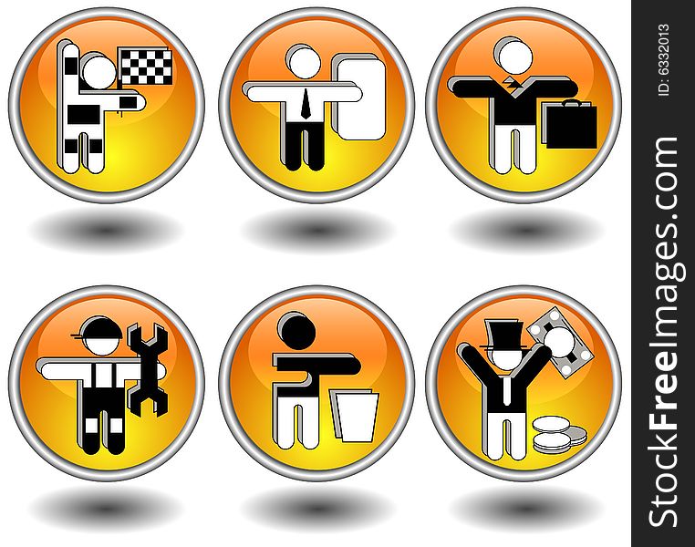 International icons human symbol, vector illustration in yellow. International icons human symbol, vector illustration in yellow
