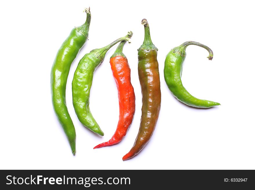 Chili peppers isolated on white background. Chili peppers isolated on white background