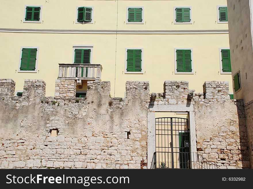 Old wall at Vrsar city, Croatia. Old wall at Vrsar city, Croatia