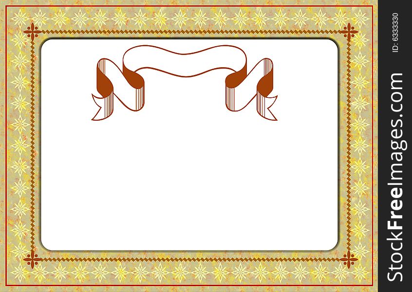 The certificate border inside banner generated by illustration on isolate background