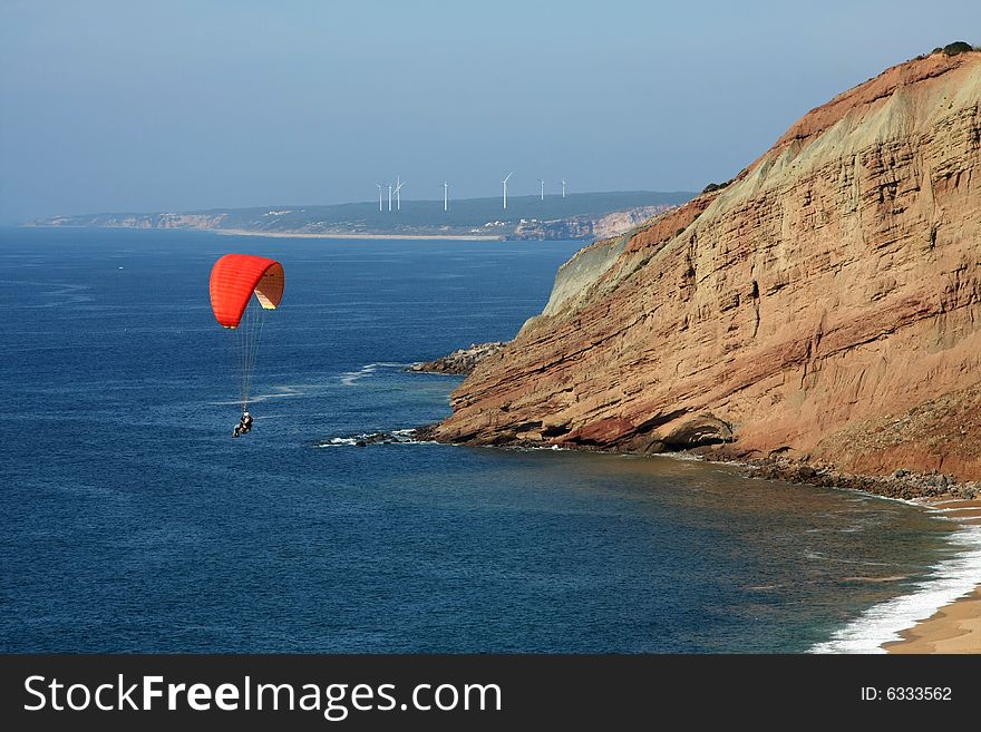 Paragliding on a beautiful clear day