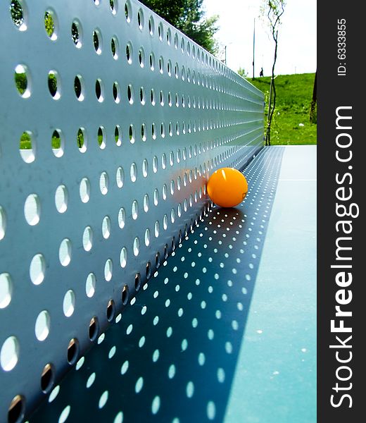 Table tennis outside with ball