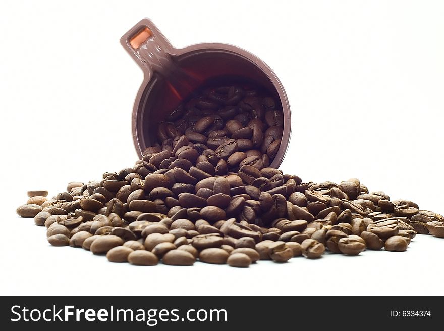 Cup with coffee beans