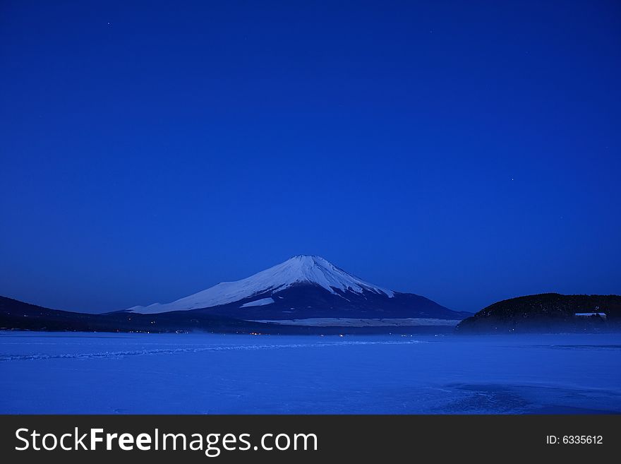 Mt. Fuji in the early winter morning. Mt. Fuji in the early winter morning.
