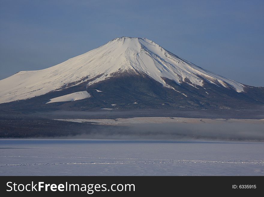 Mt. Fuji Over Freeze Up Lake Yamanaka