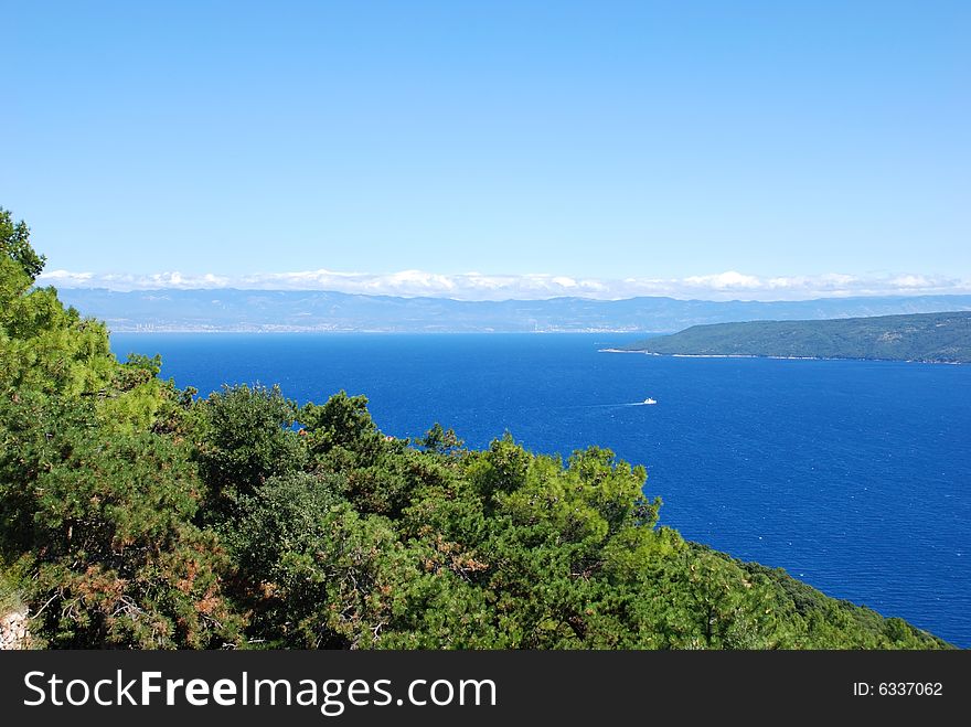 Beautiful scene at the sea and blue sky. Beautiful scene at the sea and blue sky