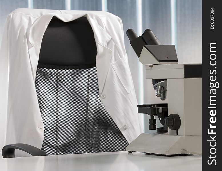 Microscope and white coat